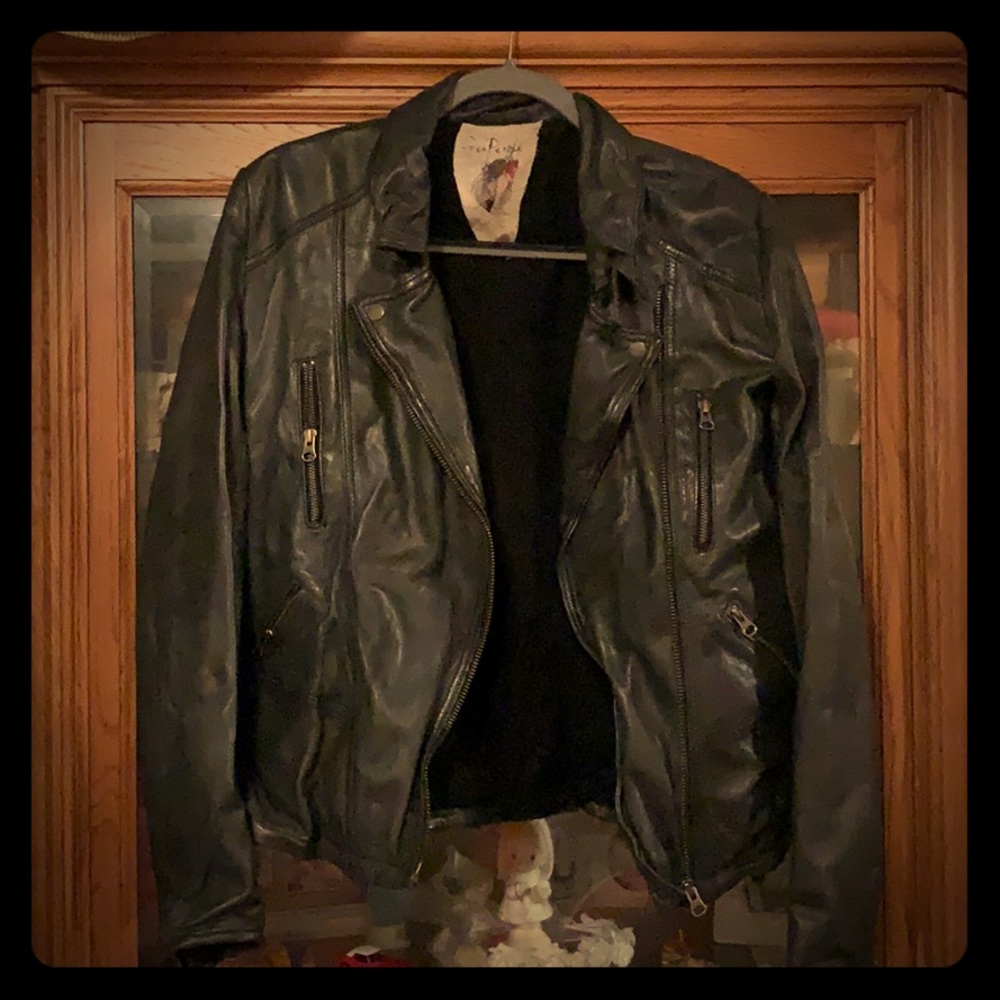 Free People leather jacket size 12